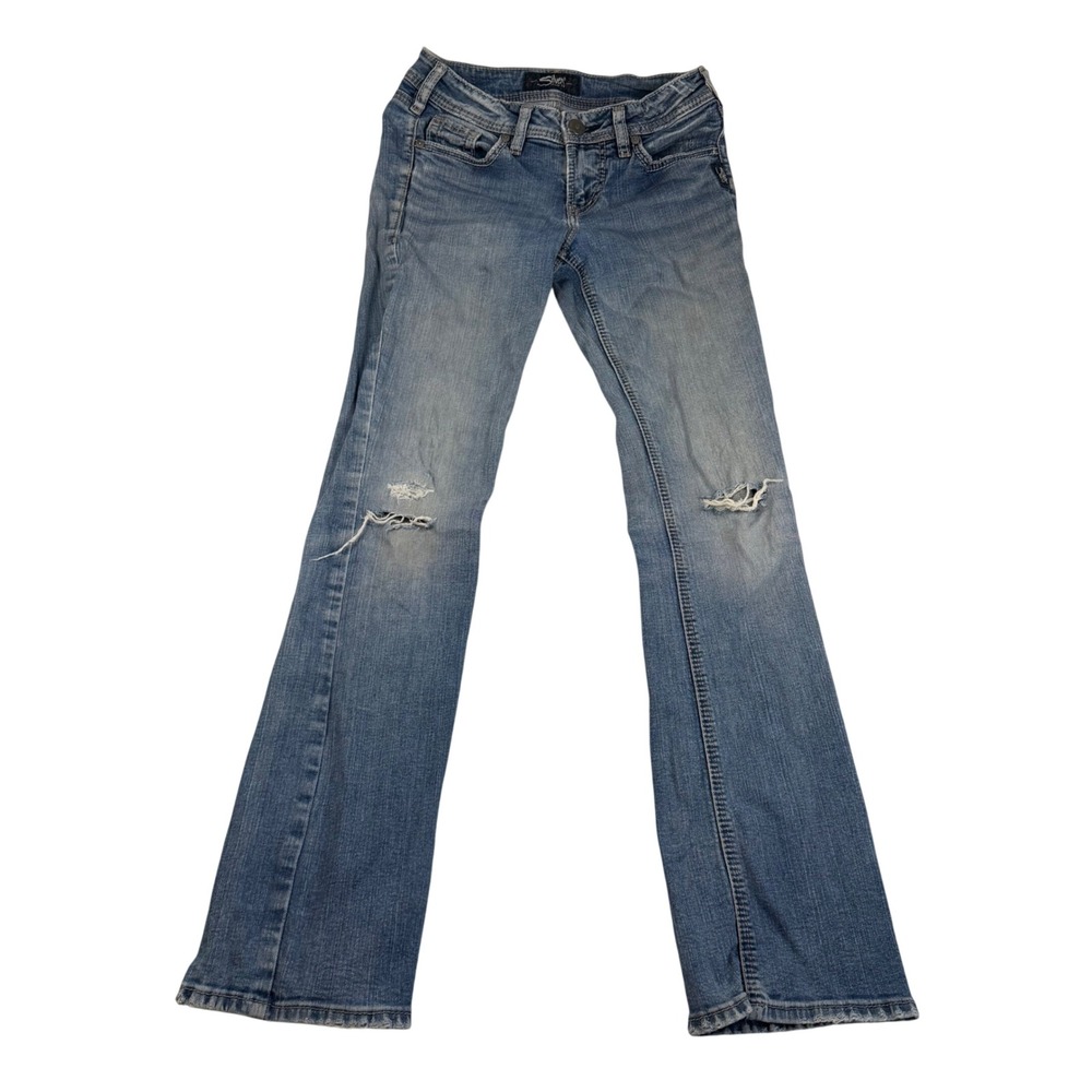 Silver Jeans  Suki Slim Bootcut Distressed Jean W25 L31 Medium Wash L93616SJL360